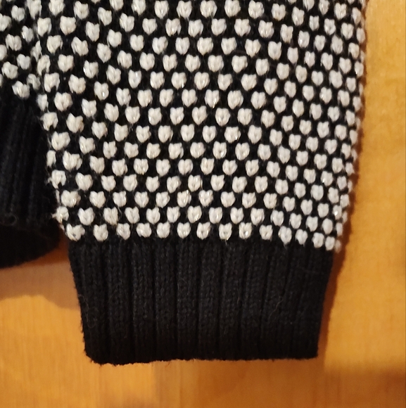 Charter Club black and white sweater with silver metallic threading - Picture 5 of 8